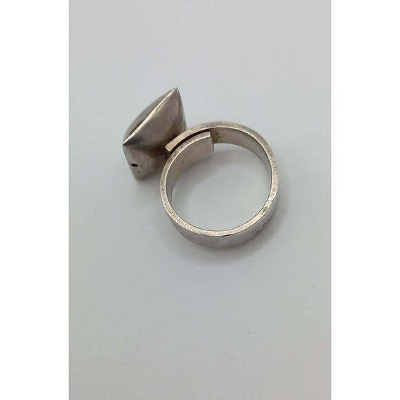 Sterling silver modernist pillow top wrap ring Size 9 Unisex - Picture 7 of 12